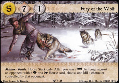 A Game of Thrones LCG Ancient Enemies 1x Fury of the Wolf  #025