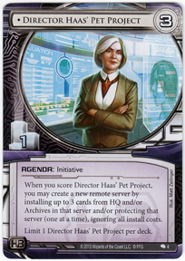 Director Haas' Pet Project